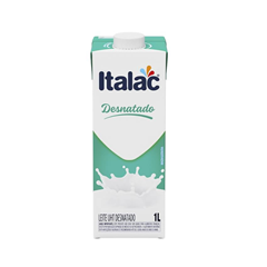 LEITE UHT DESNATADO C/TAMPA ITALAC 12X1L